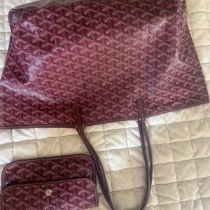 Goyard burgundy tote and clutch- PM medium size